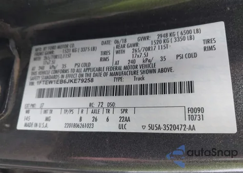 2018 Ford F-150 Xlt from USA, damaged, VIN 1FTEW1EB6JKE79258